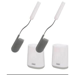 Joseph Joseph Flex Lite Toilet Brush Set, 2 Pack White Gray NEW OPEN BOX